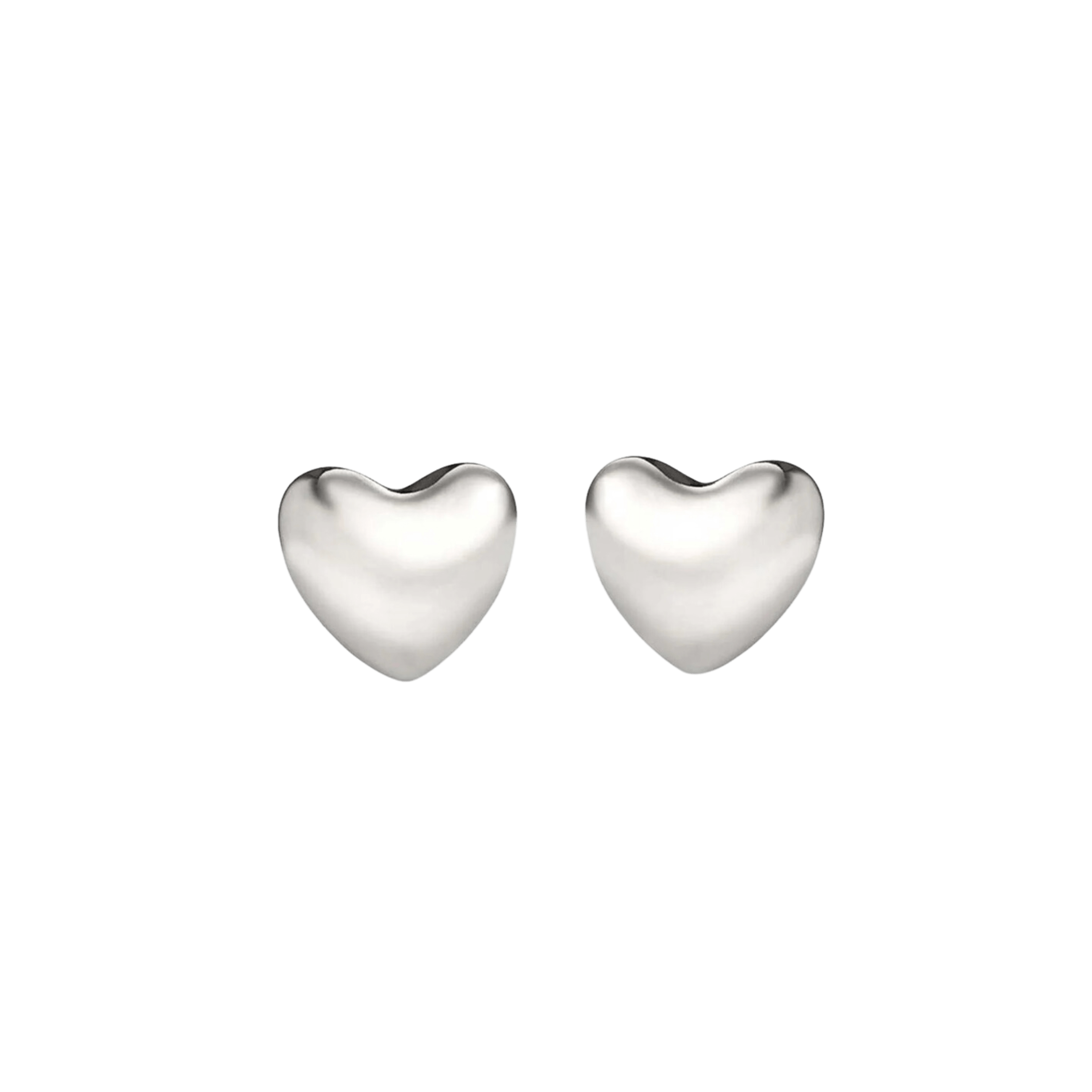 Silver Voluptuous Heart Earrings