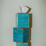 Blue Marbleized Tissue Box Cover